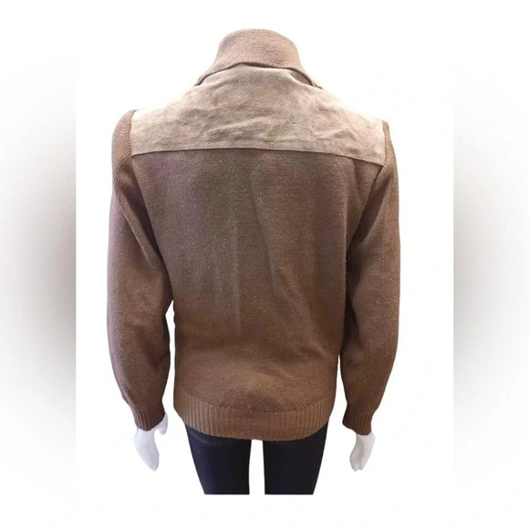 Rally Express Vintage Leather And Knot Sweater Jacket Size  Small - Picture 4 of 10